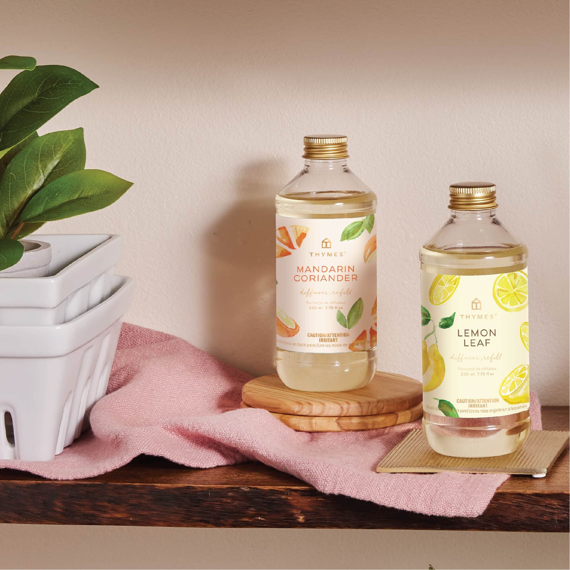 Thymes Mandarin Coriander Reed Diffuser Oil Refill on shelf