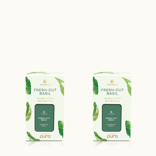 Thymes Fresh Cut Basil Pura Diffuser Refill 2-Pack Bundle