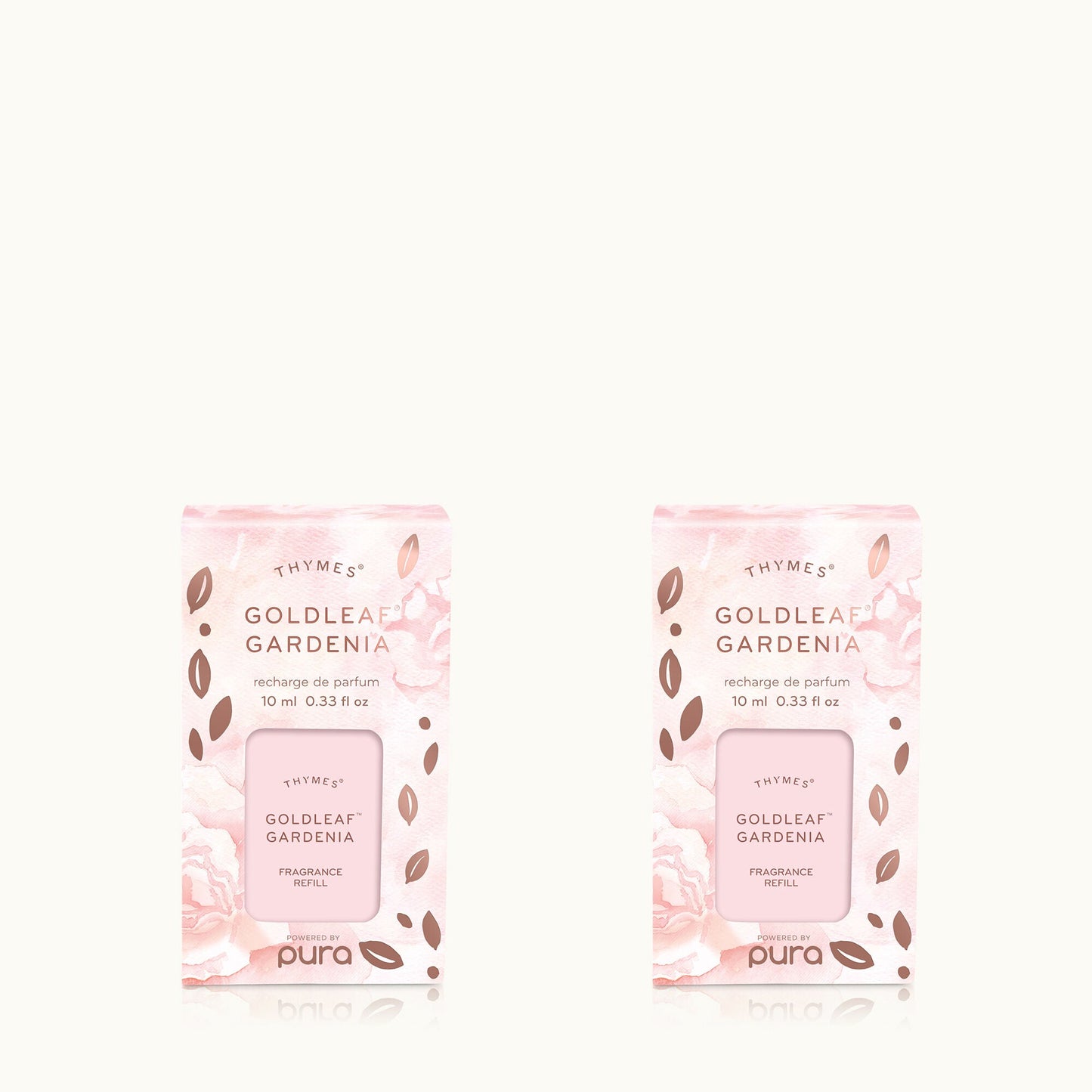Thymes Goldleaf Gardenia Pura Diffuser Refill 2-Pack Bundle