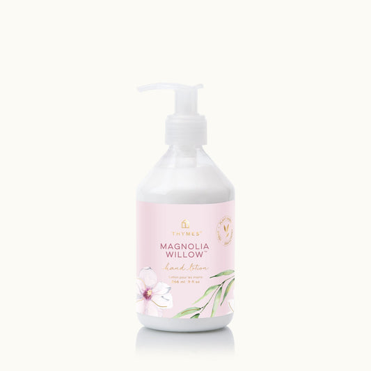 Thymes Magnolia Willow Hand Lotion is a woody floral