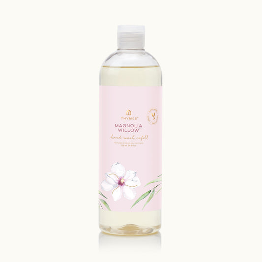 Thymes Magnolia Willow Hand Wash Refill is a woody floral