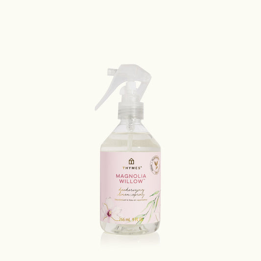 Thymes Magnolia Willow Deodorizing Linen Spray is a floral fragrance