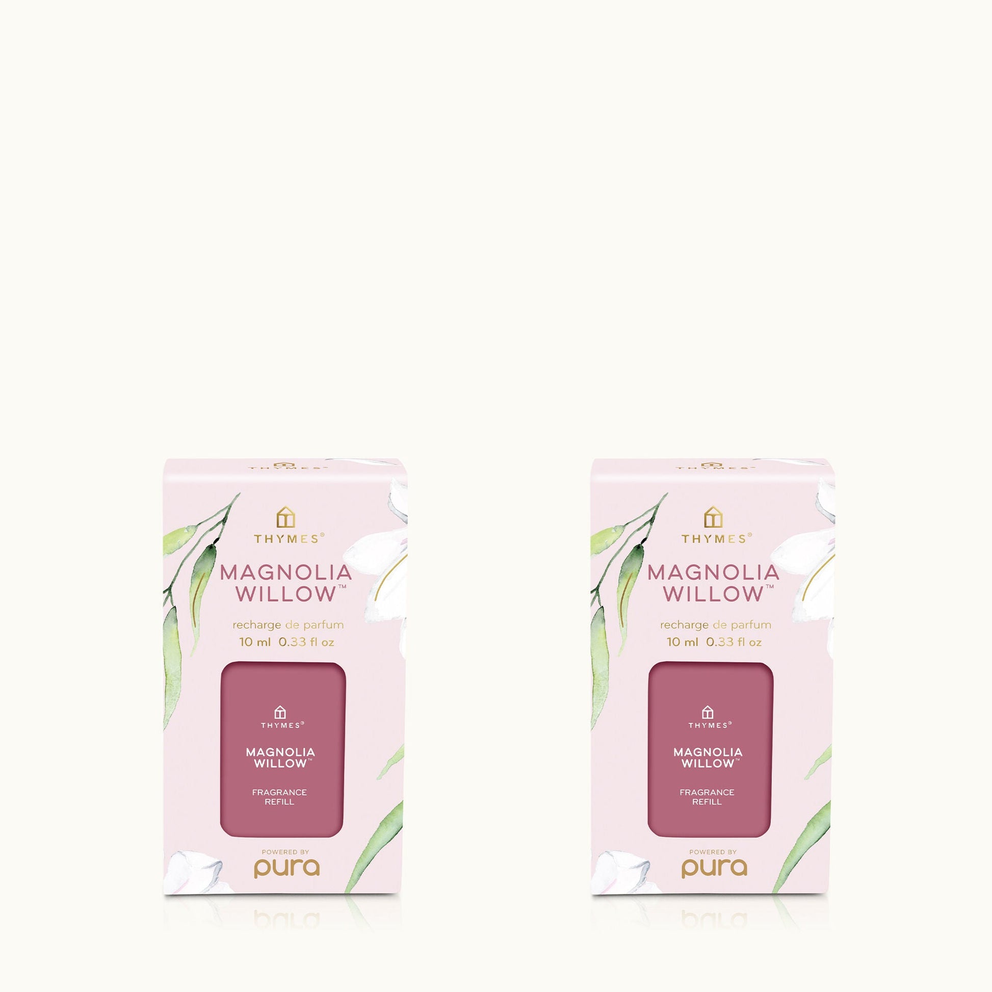Thymes Magnolia Willow Pura Diffuser Refill 2-Pack Bundle