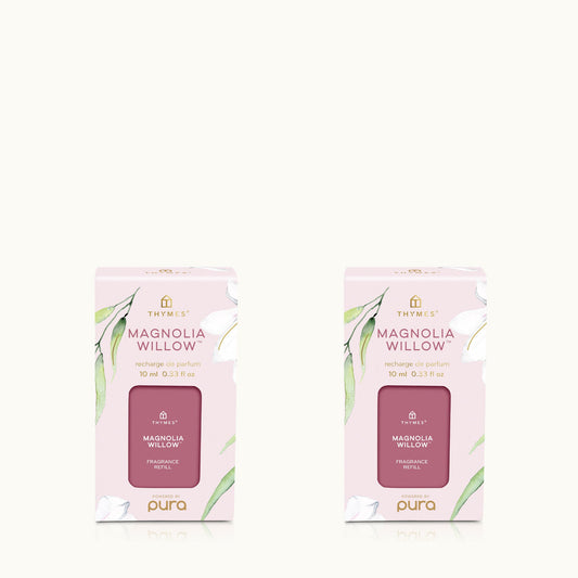 Thymes Magnolia Willow Pura Diffuser Refill 2-Pack Bundle