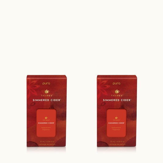 Thymes Simmered Cider Pura Diffuser Refill 2-Pack Bundle