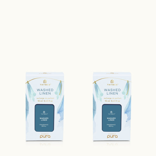 Thymes Washed Linen Pura Diffuser Refill 2-Pack Bundle